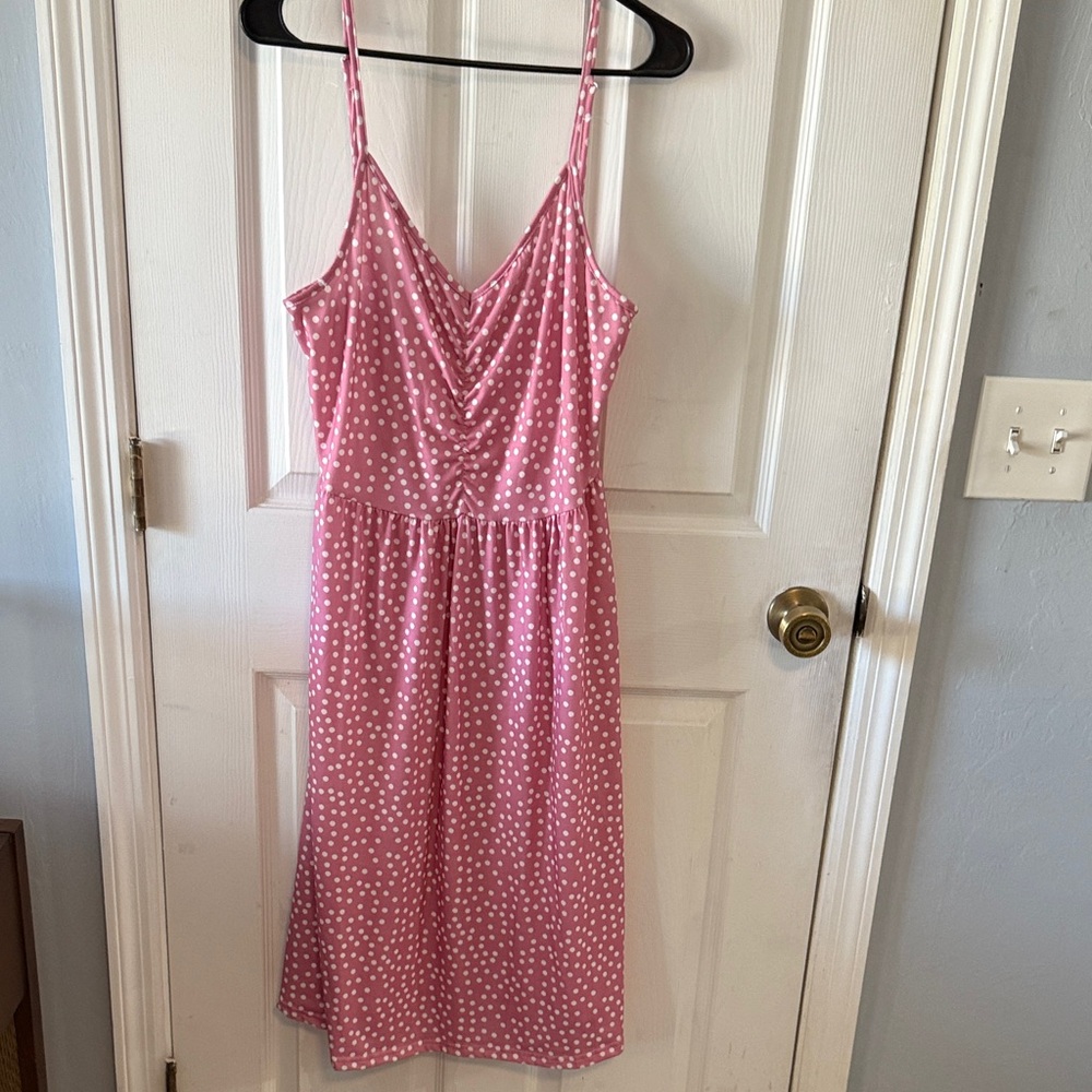 Pink Polka Dot Summer Dress